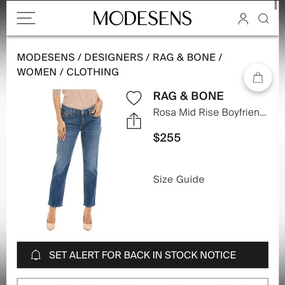 rag & bone Blue Boyfriend Jeans - Picture 7 of 15